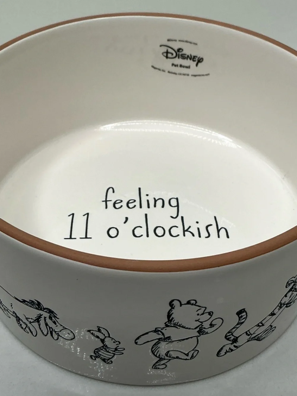 Rae Dunn Dog Bowl Disney Winnie The Pooh White Ceramic Cottage-core Dinner New